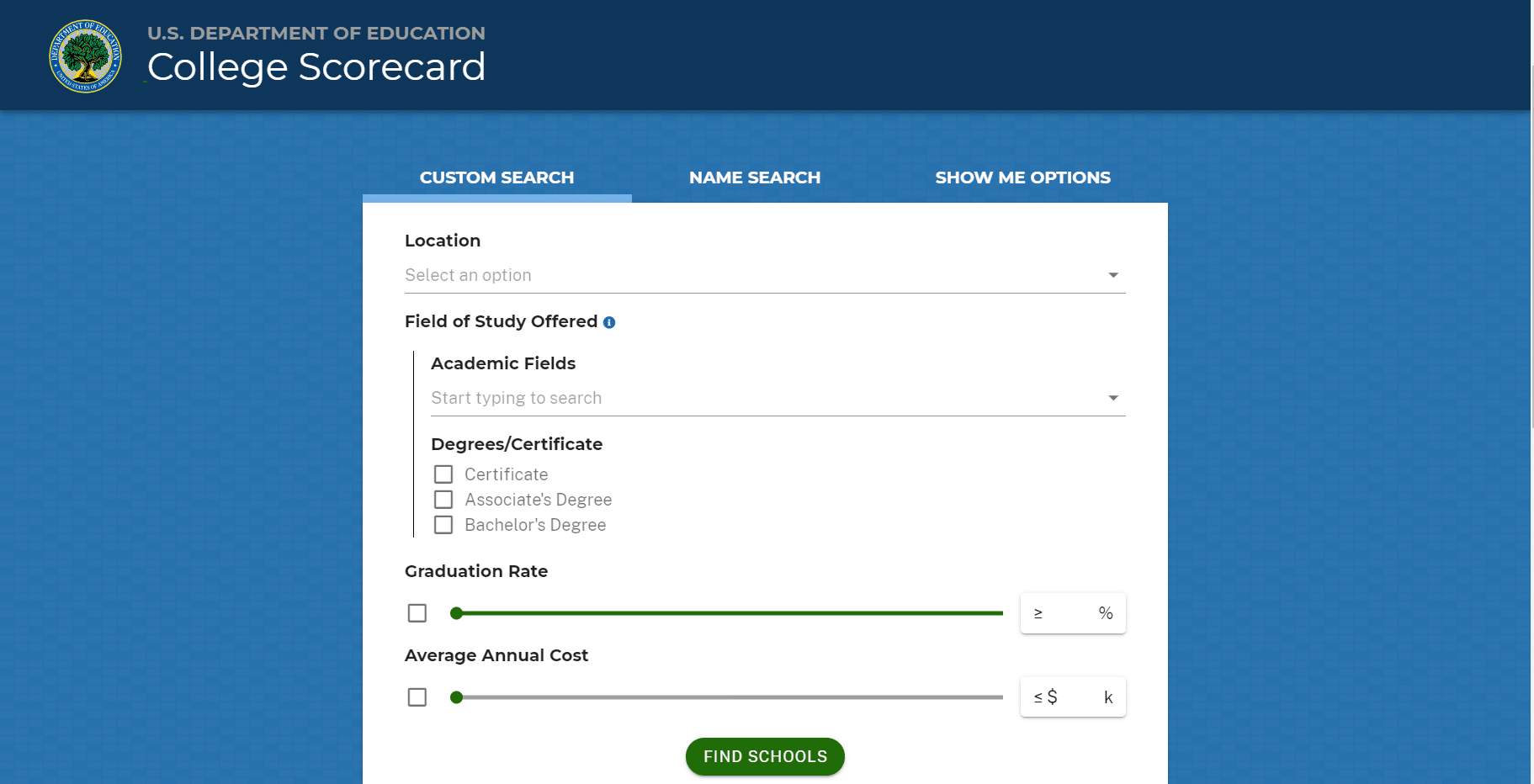 College Scorecard compare colleges